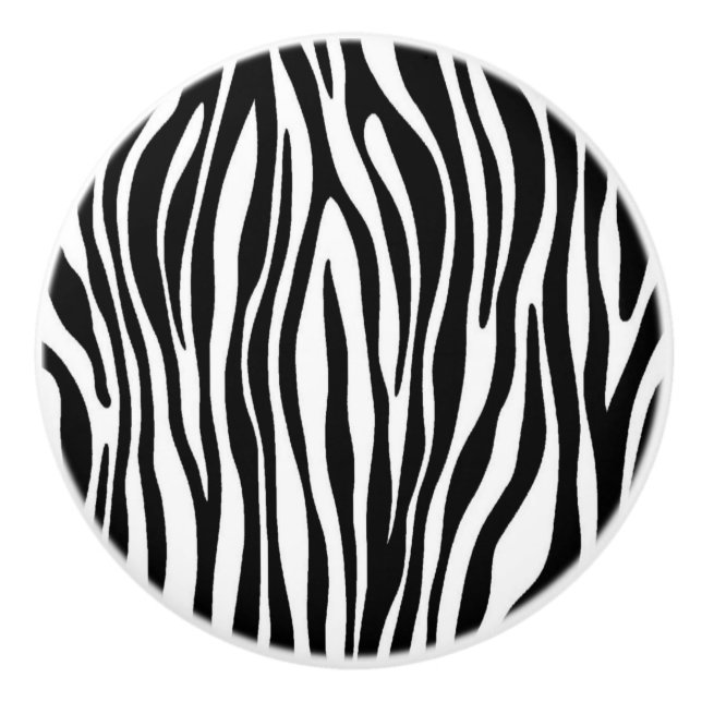 Bouton De Porte En Céramique Impression Zebra (Devant)