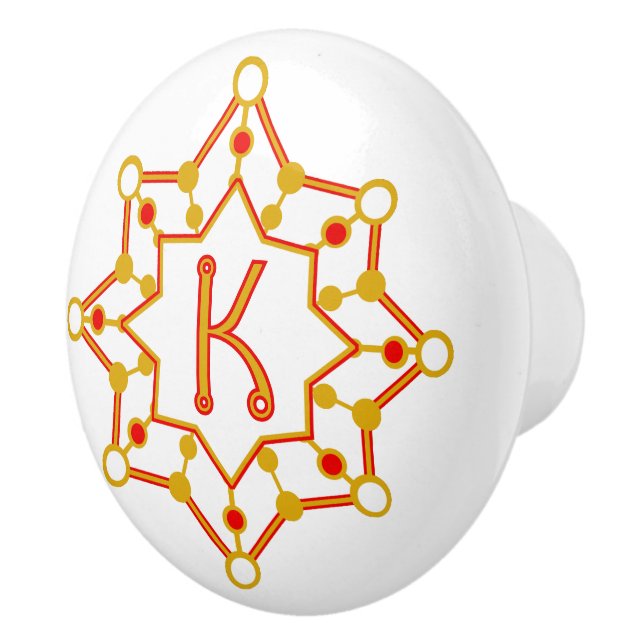 Bouton De Porte En Céramique Initiale personnalisée moderne rétro du milieu du  (Droite)