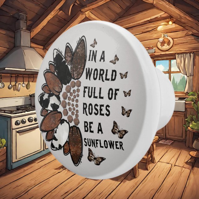 Bouton De Porte En Céramique Inspiration cool de tournesol occidental (Créateur téléchargé)