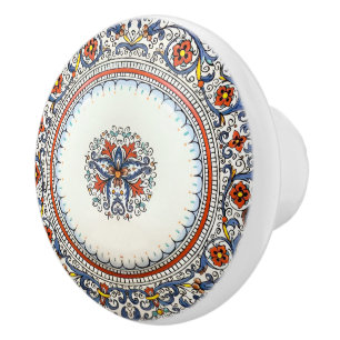 Bouton De Porte En Céramique Italien Art Antico Deruta Style Cabinet Drag