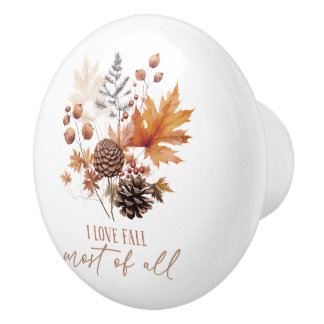 Bouton De Porte En Céramique J'adore l'automne plus que tout