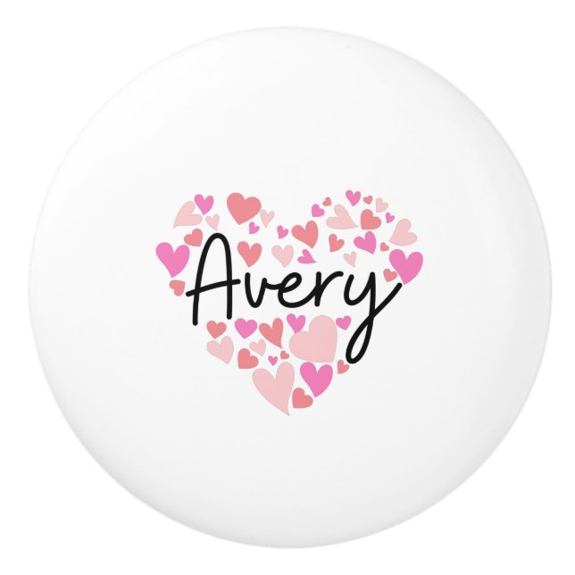 Bouton De Porte En Céramique J'aime Avery (Devant)