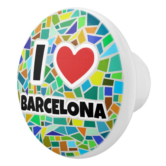 Bouton De Porte En Céramique J'aime Barcelone (Droite)