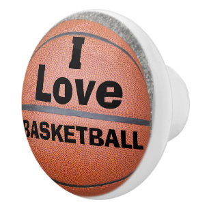 Bouton De Porte En Céramique J'aime le basketball  Bouton en céramique