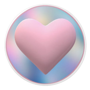 Bouton De Porte En Céramique J'Aime Mon Bébé Rose