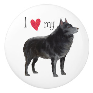 Bouton De Porte En Céramique J'aime mon Schipperke