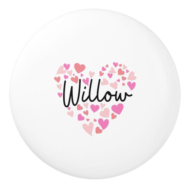 Bouton De Porte En Céramique J'aime Willow (Devant)