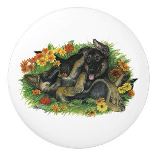 Bouton De Porte En Céramique Jardin de chiots