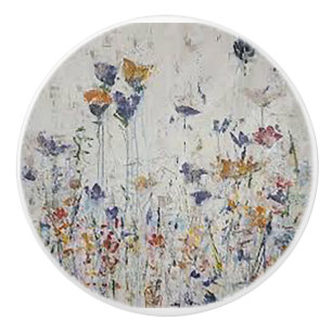 Bouton De Porte En Céramique Jardin fleuri