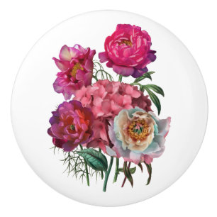 Bouton De Porte En Céramique Jardin fleuri romantique