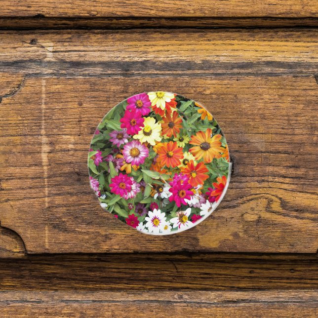 Bouton De Porte En Céramique Jardin floral de Zinnia (In Situ)