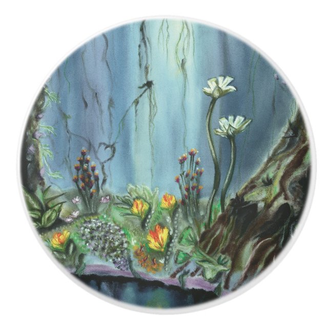 Bouton De Porte En Céramique Jardin forestier (Devant)