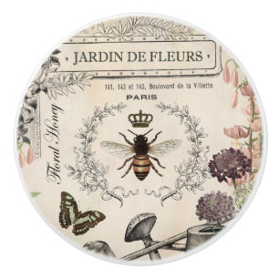Bouton De Porte En Céramique Jardin français vintage moderne d'abeille