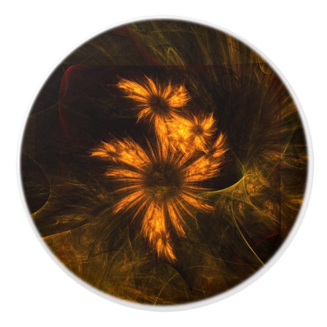 Bouton De Porte En Céramique Jardin mystique Art Abstrait (Devant)