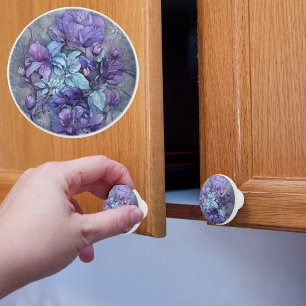 Bouton De Porte En Céramique Jardin Pervenche