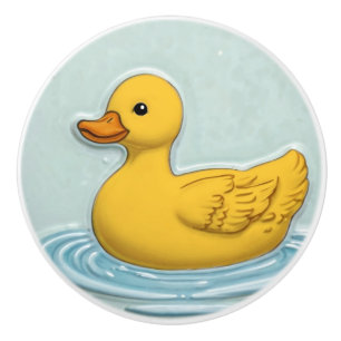 Bouton De Porte En Céramique Jaune Canard en caoutchouc Cute Duckie Ducky Toy S