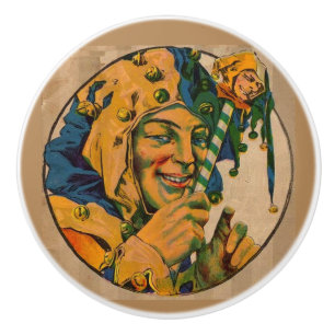 Bouton De Porte En Céramique jester des années 1920