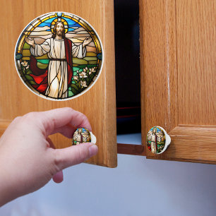 Bouton De Porte En Céramique Jésus en prière