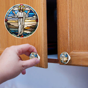 Bouton De Porte En Céramique Jésus enseignant