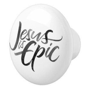 Bouton De Porte En Céramique Jésus est l'épopée de la calligraphie chrétienne