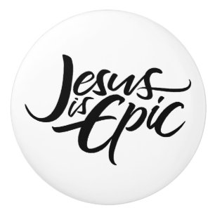 Bouton De Porte En Céramique Jésus est une lettre épique Calligraphie chrétienn