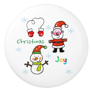Bouton De Porte En Céramique joie de Noël