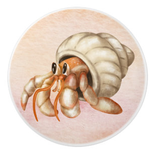 Bouton De Porte En Céramique Joli coquillage d'aquarelle dans l'océan