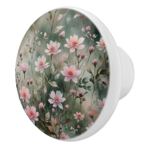 Bouton De Porte En Céramique Joli Fleur sauvage