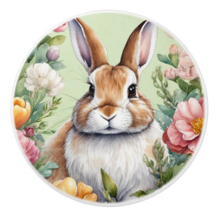 Bouton De Porte En Céramique Joli lapin Floral Lapin Ceramic Porte Knoth