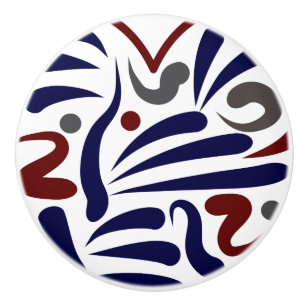 Bouton De Porte En Céramique Joli motif abstrait