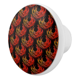 Bouton De Porte En Céramique Joli motif d'art abstrait élégant boho moderne #50