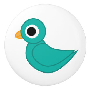 Bouton De Porte En Céramique Joli oiseau bleu