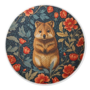 Bouton De Porte En Céramique Joli Quokka Floral Inspiré de William Morris