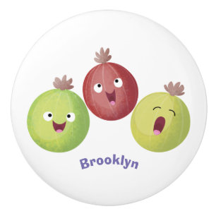 Bouton De Porte En Céramique Joli trio gooseberry chantant dessin animé