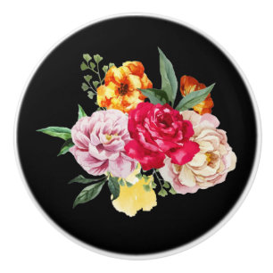 Bouton De Porte En Céramique Joli, Vintage, Roses, Floral, Bouton en céramique