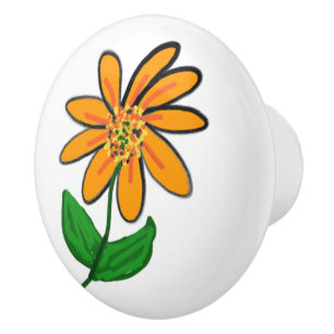 Bouton De Porte En Céramique Jolie fleur de laurier de montagne blanche en céra