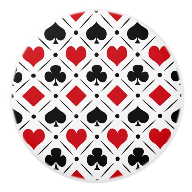 Bouton De Porte En Céramique Jouer des symboles de cartes (Devant)
