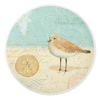 Bouton De Porte En Céramique Joueur de pipeau français vintage de sable