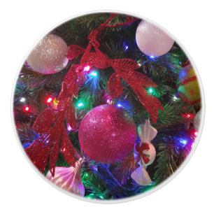 Bouton De Porte En Céramique Jour de Noël multicolore Arbre coloré