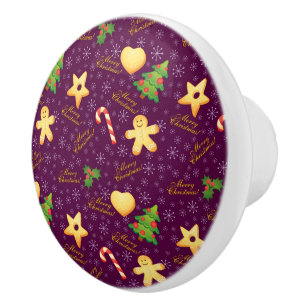 Bouton De Porte En Céramique Joy Christmas Knob
