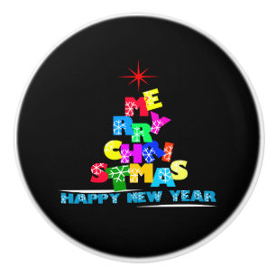 Bouton De Porte En Céramique Joyeux Noël Bonne année