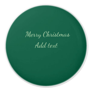 Bouton De Porte En Céramique Joyeux Noël vert fond simple solo férié