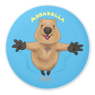 Bouton De Porte En Céramique Joyeux sauter quokka dessin animé