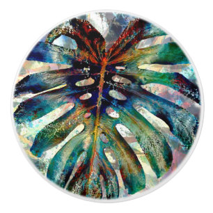 Bouton De Porte En Céramique Jungle de Monstera