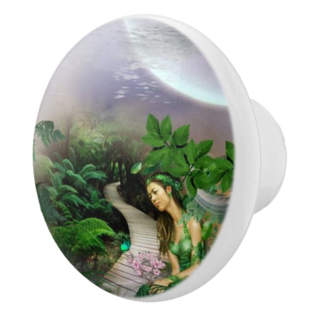 Bouton De Porte En Céramique Jungle Moon (Droite)