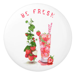 Bouton De Porte En Céramique Jus de fraise Cool Boire Fruits en céramique noix