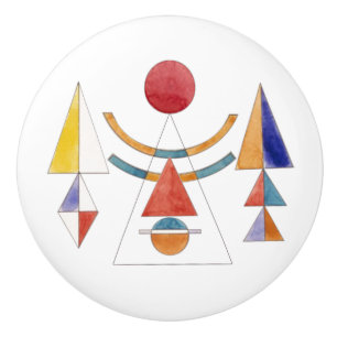 Bouton De Porte En Céramique Kandinsky, Aquarelle, Porte de croquis de Kiev