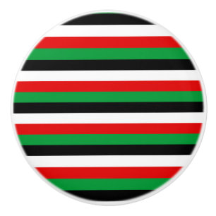 Bouton De Porte En Céramique Kenya Jordanie Iraq Koweït drapeau rayures lignes 