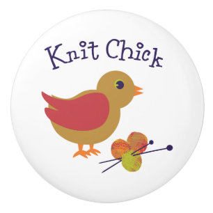 Bouton De Porte En Céramique Knit Chick