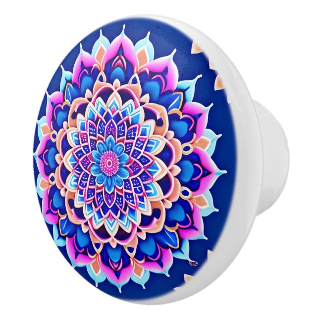 Bouton De Porte En Céramique Knobs & Pulls Mandala symétriques (Droite)